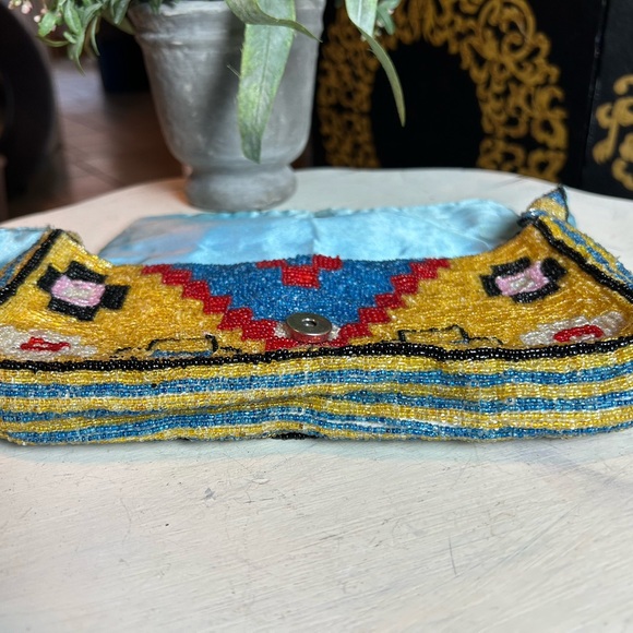 CHRISTIANA Bag Purse Tote Vintage Artisan Beaded Shoulder Western Beaded Aztec - Picture 5 of 9